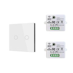 AENTIA Wireless Switch Kit - 86 Wall Panel RF Safety Switch and 10 Amp Relay Receiver, No Wiring Easy Install, for Lights up to 1500W 85V-250V 220V 240V