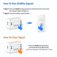 AENTIA Wireless Kinetic Light Switch Wall Panel RF Safety Switch and 10A Relay Receiver Controller, No Wiring No Battery Self-generating Movable