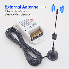 AENTIA Remote Control Switch Pump Motor Wireless Receiver Relay AC 230 V 220 V 3000 W and 2 Transmitters Control Range up to 100 - 300 m for Water Pump Lights Motor