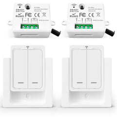 AENTIA Wireless Switch, Mobile radio transmitter Wall transmitter 2 in 1 Wireless switch 1000ft Control Range No Wiring Easy To Install Up to 2200W for Light Lamp Appliances