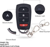 AENTIA 1527 Learning Code Wireless Remote Control Transmitter Keychain 433Mhz 4 Buttons, for use with DieseRC Receiver