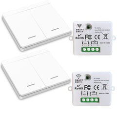 AENTIA Wireless Light Switch, Safety Switch RF Transmitter and Receiver Controller 10A, Simple Installation for Lamps Up to 1500W