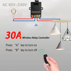 40A AENTIA 433Mhz Wireless Remote Control Switch AC 110V 120V 240V 220V Relay Receiver with 2 Transmitters for Light Water Pump Household Appliances Farm Irrigation and Electrical Equipment