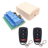 AENTIA DC 12V 24V 4CH Wireless Remote Control Switch DC 6-30V 10A 4-Channels 433Mhz Radio Frequency Relay Receiver with 2 RF Transmitters for Lights Garage Door Motor Awning