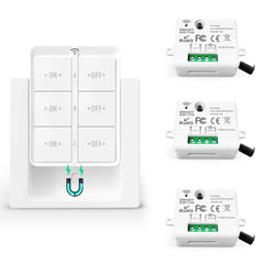 AENTIA Wireless Switch, Mobile radio transmitter Wall transmitter 2 in 1 Wireless switch 1000ft Control Range No Wiring Easy To Install Up to 2200W for Light Lamp Appliances