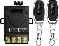 40A AENTIA 433Mhz Wireless Remote Control Switch AC 110V 120V 240V 220V Relay Receiver with 2 Transmitters for Light Water Pump Household Appliances Farm Irrigation and Electrical Equipment