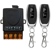 AENTIA 433Mhz Wireless Remote Control Switch with 328ft Long Range Radio Control DC 12V 24V 36V 48V 12V-75V 40A Relay Receiver and 2 Transmitters Keyfobs for Lighting Water Pump Household Appliances