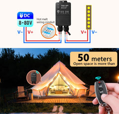 AENTIA Waterproof Switch with Remote Control DC 8V-80V 30A Relay for Remote Lights Wet Position Outdoor Yard Light Area Water Pump Farm Irrigation Garden Garage Warehouse