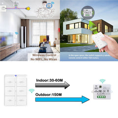 AENTIA Wireless Switch, Mobile radio transmitter Wall transmitter 2 in 1 Wireless switch 1000ft Control Range No Wiring Easy To Install Up to 2200W for Light Lamp Appliances