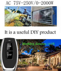 40A AENTIA 433Mhz Wireless Remote Control Switch AC 110V 120V 240V 220V Relay Receiver with 2 Transmitters for Light Water Pump Household Appliances Farm Irrigation and Electrical Equipment