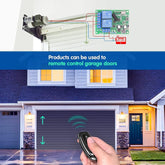 AENTIA AC 110V 120V 220V 240V Wireless Remote Control Switch 433Mhz RF 10A 2CH Relay Receiver with 2 Transmitters for Garage Door Electric Curtain Motor Light DIY Radio Control Switch