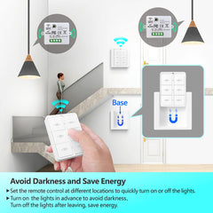 AENTIA Wireless Switch, Mobile radio transmitter Wall transmitter 2 in 1 Wireless switch 1000ft Control Range No Wiring Easy To Install Up to 2200W for Light Lamp Appliances