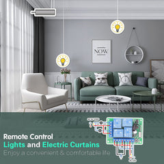 AENTIA DC 12V Wireless Relay Remote Control Switch 433MHz RF 4 Channels Relay Receiver Board with 2 Transmitters for Truck Trunk Motor Garage Door Electric Lock, 3 Operating Modes