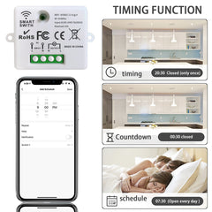 AENTIA Mini Wireless WiFi Switch, 2500W 10A RF Relay Remote Control 3 Recievers with 1 Wireless Wall Switch, Smart Control by Phone Via Tuya APP, Compatible with Alexa/Google Home