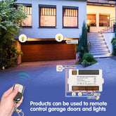 AENTIA 4 Channels Wireless Relay Remote Control Switch 433Mhz RF AC 110V 120V 220V 240V 10A Relay Receiver with 2 Transmitters Keyfob, Big Terminal Easy Wiring