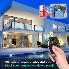 AENTIA 433Mhz Universal Wireless Remote Control Switch DC 12V 1CH RF Relay Receiver Module with 2 Transmitters, EV1527 Learning Code Remote Switch