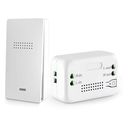 AENTIA Wireless Kinetic Light Switch Wall Panel RF Safety Switch and 10A Relay Receiver Controller, No Wiring No Battery Self-generating Movable