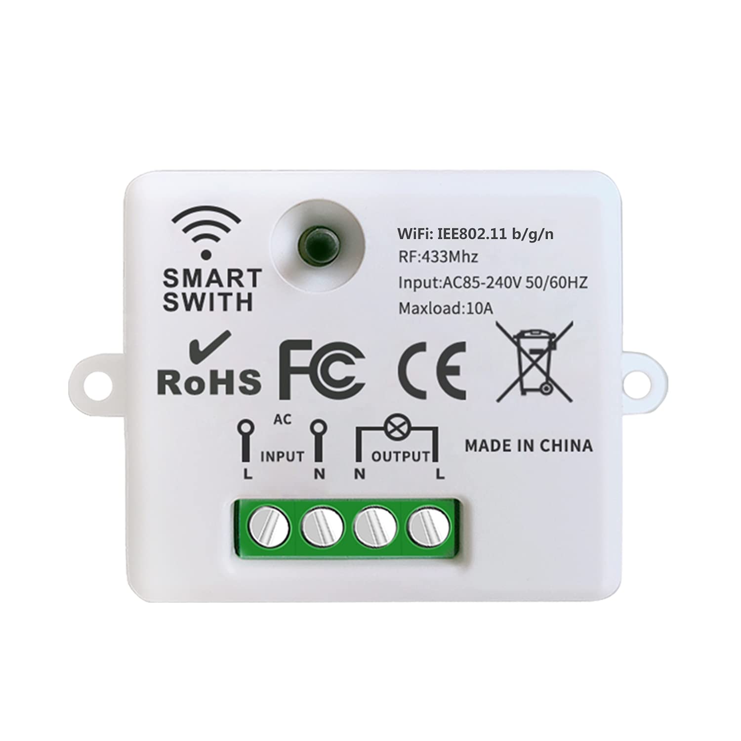 AENTIA Mini Wireless WiFi Switch, 2500W 10A RF Relay Remote Control 3 Recievers with 1 Wireless Wall Switch, Smart Control by Phone Via Tuya APP, Compatible with Alexa/Google Home