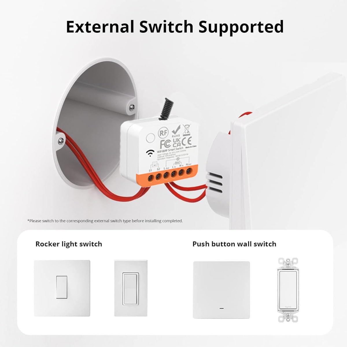 AENTIA WiFi Smart Relay Switch 1 Channel 8A With Current Meter, Electricity Counter and Timer Ideal for Lights and Heating in Smart Home Para Tuya (2pcs)