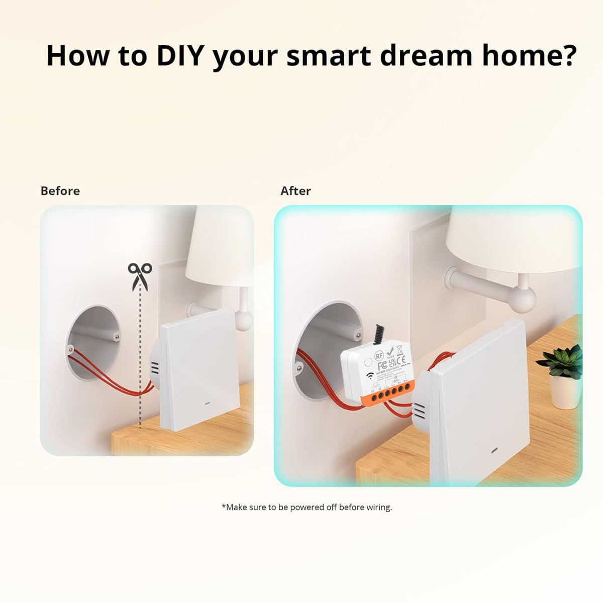 AENTIA WiFi Smart Relay Switch 1 Channel 8A With Current Meter, Electricity Counter and Timer Ideal for Lights and Heating in Smart Home Para Tuya (1pcs)