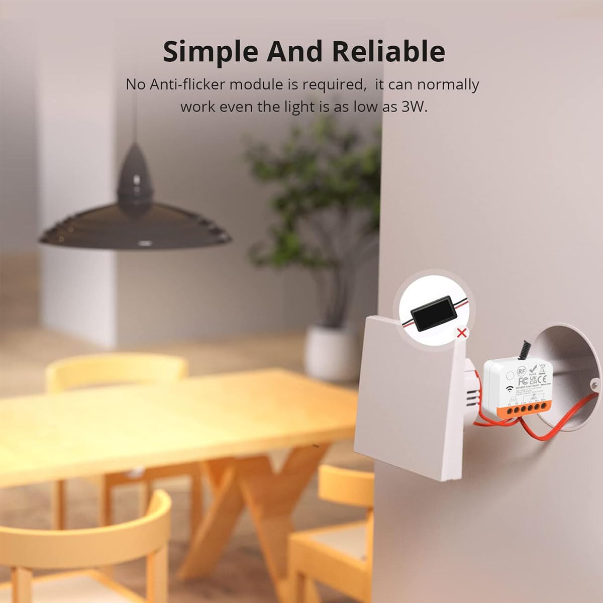 AENTIA WiFi Smart Relay Switch 1 Channel 8A With Current Meter, Electricity Counter and Timer Ideal for Lights and Heating in Smart Home Para Tuya (1pcs)