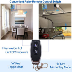 AENTIA Wireless Light Switch Remote Control Switch No Wiring Needed Stable Signal 30m Range for Home Renovation Old House Upgrade Hard to Reach Lights RF433 10A CE Certified (2T + 1R)