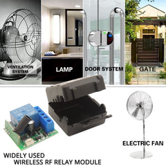 AENTIA 433Mhz Universal Wireless Remote Control Switch DC 12V 1CH RF Relay Receiver Module with 2 Transmitters, EV1527 Learning Code Remote Switch