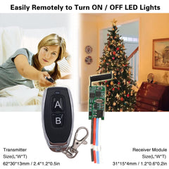 AENTIA 2 Receiver Modules with 2 Transmitters Wireless Remote Control Switch DC 3.6V 5V 12V 24V 30V 2A 1 Channel 433Mhz Radio Control Remote Switch Small Mini Size Controller