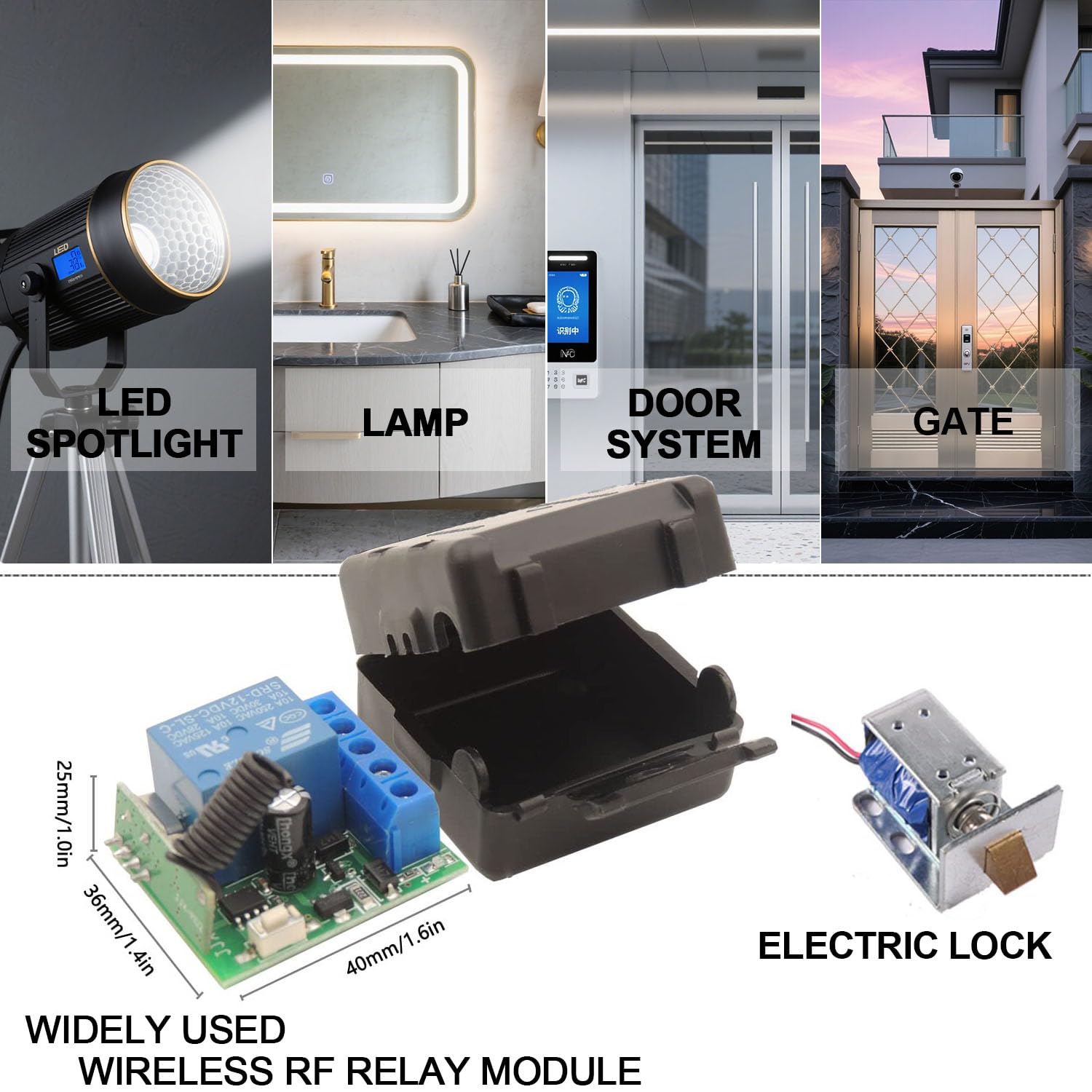 AENTIA Wireless Light Switch Remote Control Switch No Wiring Needed Stable Signal 30m Range for Home Renovation Old House Upgrade Hard to Reach Lights RF433 10A CE Certified (2T + 1R)