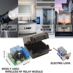 AENTIA Wireless Light Switch Remote Control Switch No Wiring Needed Stable Signal 30m Range for Home Renovation Old House Upgrade Hard to Reach Lights RF433 10A CE Certified (2T + 1R)